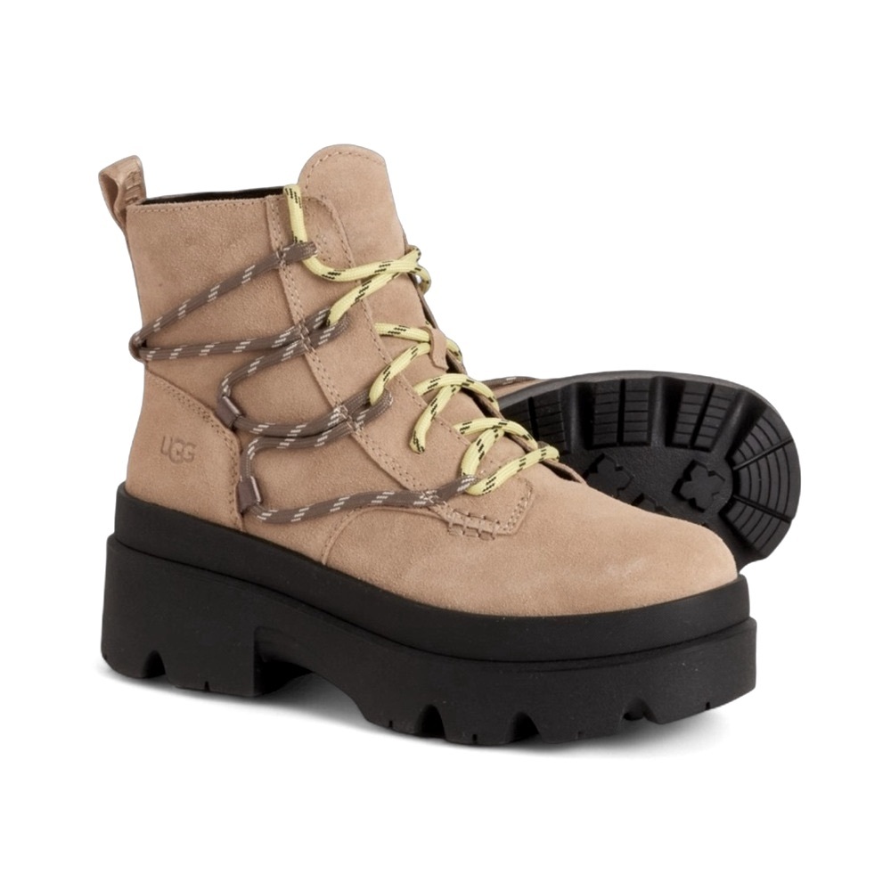 Ugg Brisbane Mustard Seed Suede Women’s Hiker Platform Waterproof Boots 10 NWOB